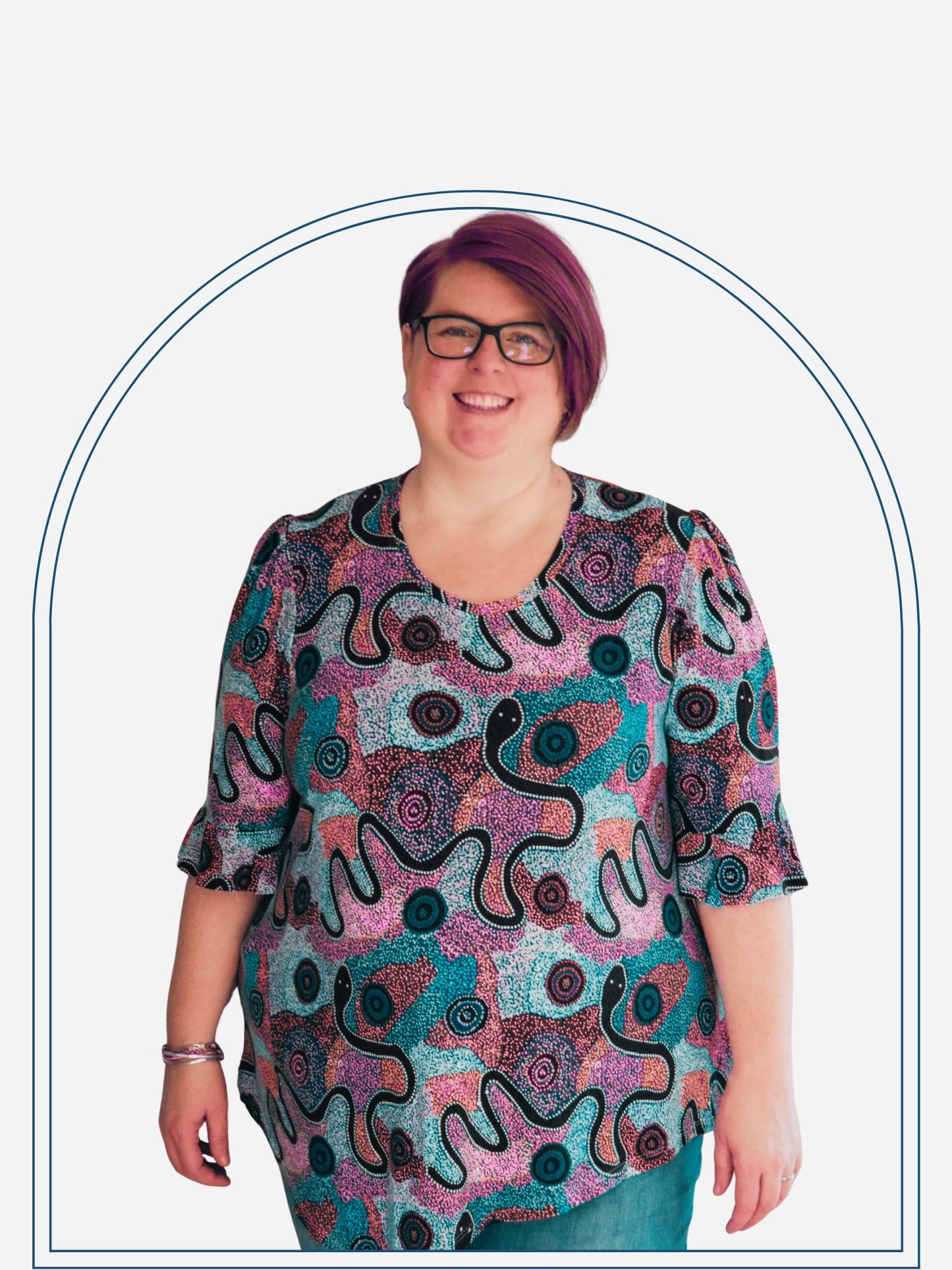 Asymmetric Ruffle Sleeve Top