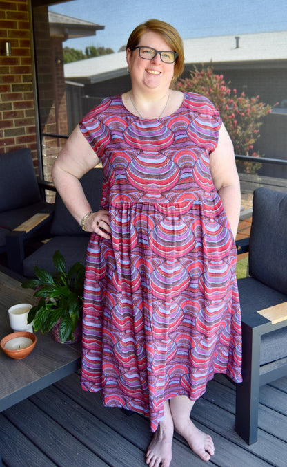 Comfy Cap-Sleeve Dress, Sample