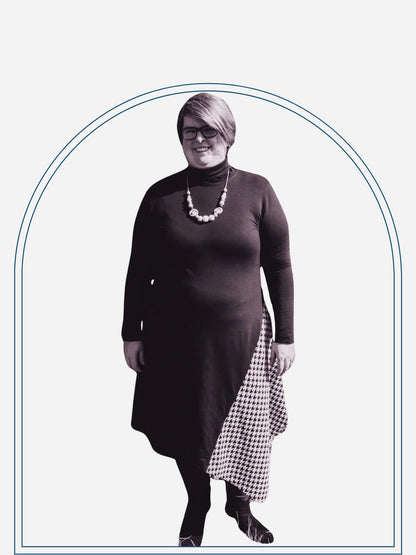 Asymmetric Turtleneck Dress